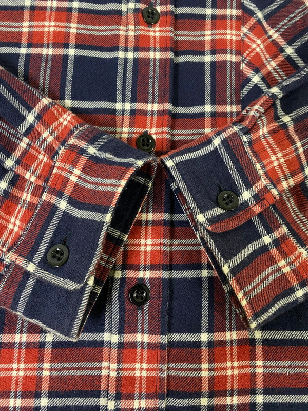 【中古】【メンズ】  EXAMPLE L/S CHECK SHIRT エグザンプル ロングスリーブ チェックシャツ 長袖シャツ トップス 142-240806-yn-04-min サイズ：L カラー：レッド/ホワイト/ネイビー 万代Net店