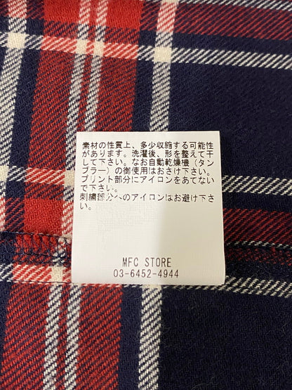 【中古】【メンズ】  EXAMPLE L/S CHECK SHIRT エグザンプル ロングスリーブ チェックシャツ 長袖シャツ トップス 142-240806-yn-04-min サイズ：L カラー：レッド/ホワイト/ネイビー 万代Net店