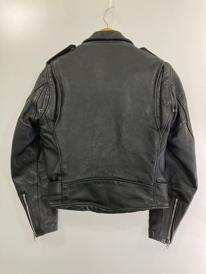 【中古品】【メンズ】  PERFECTO BY SCHOTT 613 DOUBLE LEATHER RIDERS JACKET ショット パーフェクト ダブル レザー ライダース ジャケット アウター 145-240516-yn-15-min サイズ：36 カラー：ブラック 万代Net店