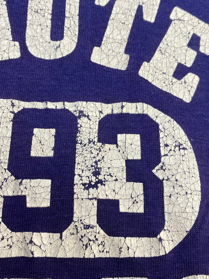 【ジャンク品】【メンズ】 Champion チャンピオン トリコタグ後期 USA製 80S REVERSIBLE COLLEGE LOGO T-SHIRT 1980年代 リバーシブル カレッジロゴ ティーシャツ 半袖Tシャツ 146-260410-KS-09-min サイズ：S カラー：ネイビー 万代Net店