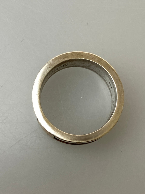 【中古品】【メンズ/レディース】 GUCCI グッチ ブランデッド レギュラー Gリング 指輪 アクセサリー シルバー925 182-260615-em-24-min サイズ：13 カラー：シルバー 万代Net店