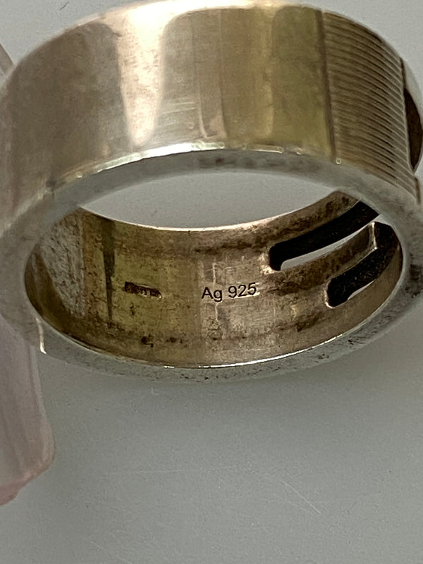 【中古品】【メンズ/レディース】 GUCCI グッチ ブランデッド レギュラー Gリング 指輪 アクセサリー シルバー925 182-260615-em-24-min サイズ：13 カラー：シルバー 万代Net店