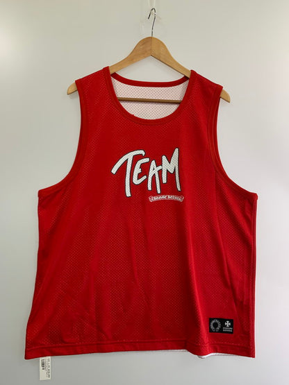 【中古美品】【メンズ】 CHROME HEARTS クロムハーツ 24SS PRO FORM TEAM BASKETBALL JERSEY MATTY BOY マッティボーイ メッシュジャージ タンクトップ トップス  190-240516-yn-22-min サイズ：L カラー：レッド 万代Net店