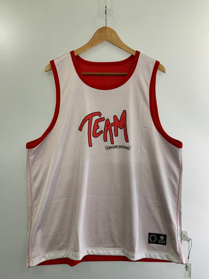 【中古美品】【メンズ】 CHROME HEARTS クロムハーツ 24SS PRO FORM TEAM BASKETBALL JERSEY MATTY BOY マッティボーイ メッシュジャージ タンクトップ トップス  190-240516-yn-22-min サイズ：L カラー：レッド 万代Net店