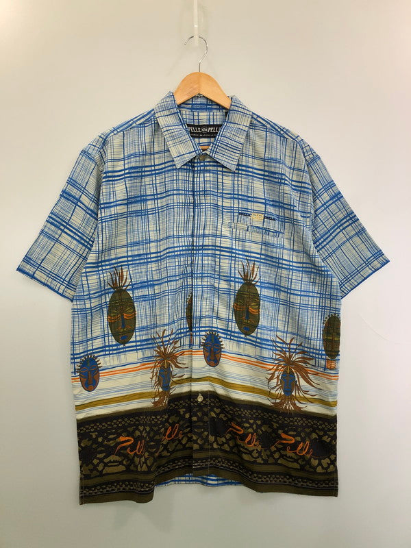 【中古品】【メンズ】 PELLE PELLE MARC BUCHANAN ペレペレ マーク・ブキャナン SS SHIRT シャツ 146-260423-zi-24-min サイズ：L カラー：ブルー系 万代Net店
