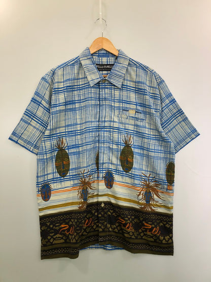 【中古品】【メンズ】 PELLE PELLE MARC BUCHANAN ペレペレ マーク・ブキャナン SS SHIRT シャツ 146-260423-zi-24-min サイズ：L カラー：ブルー系 万代Net店