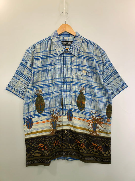 【中古品】【メンズ】 PELLE PELLE MARC BUCHANAN ペレペレ マーク・ブキャナン SS SHIRT シャツ 146-260423-zi-24-min サイズ：L カラー：ブルー系 万代Net店