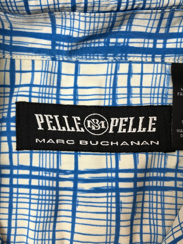 【中古品】【メンズ】 PELLE PELLE MARC BUCHANAN ペレペレ マーク・ブキャナン SS SHIRT シャツ 146-260423-zi-24-min サイズ：L カラー：ブルー系 万代Net店