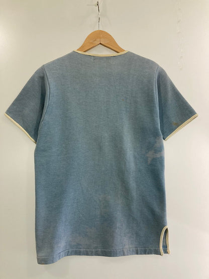 【中古品】【メンズ】 Champion チャンピオン KNITWEAR ニットウェア ランナーズタグ 60S MONMOUTH 半袖パイピングスウェットシャツ 146-240502-jt-11-min サイズ：S カラー：ライトブルー系 万代Net店