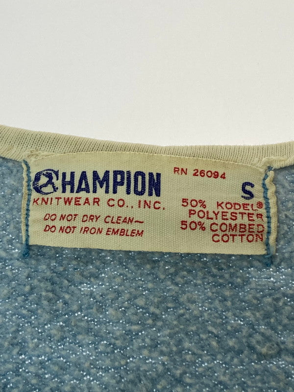 【中古品】【メンズ】 Champion チャンピオン KNITWEAR ニットウェア ランナーズタグ 60S MONMOUTH 半袖パイピングスウェットシャツ 146-240502-jt-11-min サイズ：S カラー：ライトブルー系 万代Net店