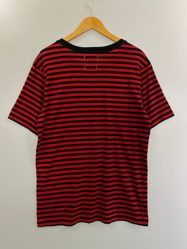 【中古品】【メンズ】 TAKAHIRO MIYASHITA The SoloIst. タカヒロミヤシタザソロイスト CREW NECK S S STRIPED TEE 半袖 Tシャツ ボーダー 140-241015-AS-10-min サイズ：50 カラー：ブラック/レッド 万代Net店