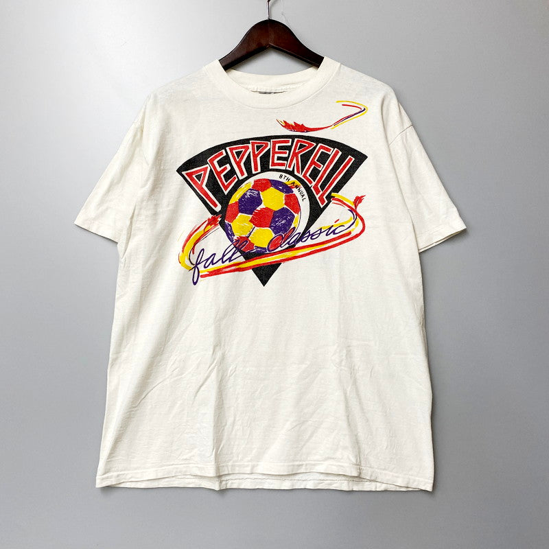 【中古品】【メンズ】  ONEITA-POWER-T ADMIRAL PEPPERELL PRINTED T-SHIRT オニータ プリントTシャツ 半袖 トップス 146-240626-ay-26-izu サイズ：L カラー：ホワイト 万代Net店