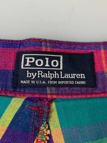 【中古品】【メンズ】 Polo by Ralph Lauren ポロバイラルフローレン 初期紺タグ USA製 90's CLASSIC GOLF SHORTS 90年代 クラシックゴルフショーツ パンツ 157-260409-SH-05-min サイズ：32 カラー：マルチカラー 万代Net店