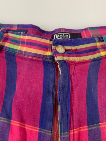 【中古品】【メンズ】 Polo by Ralph Lauren ポロバイラルフローレン 初期紺タグ USA製 90's CLASSIC GOLF SHORTS 90年代 クラシックゴルフショーツ パンツ 157-260409-SH-05-min サイズ：32 カラー：マルチカラー 万代Net店