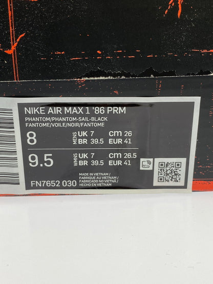 【中古美品】【メンズ】 NIKE ナイキ AIR MAX 1 ’86 PRM FN7652-030 エアマックス 1 '86 プレミアム スニーカー 靴 160-240508-yn-11-min サイズ：26.0cm US8 カラー：PHANTOM/PHANTOM-SAIL-BLACK 万代Net店
