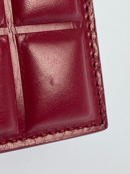 【LIFTる。景品】【中古】【レディース】 BOTTEGAVENETA ボッテガヴェネタ パデッド ミニウォレット 二つ折り財布 181-240621-me-07-min カラー：ワインレッド系 万代Net店