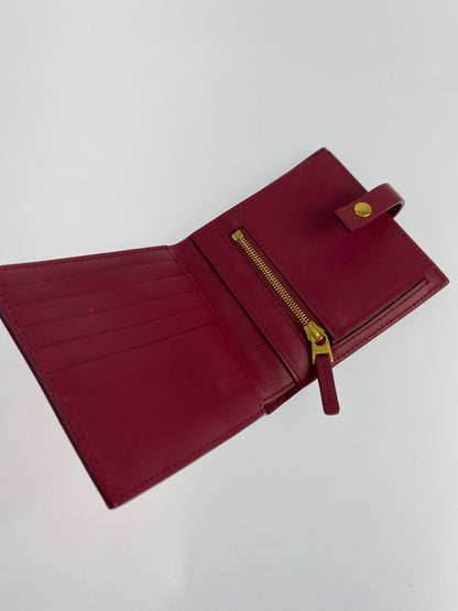 【LIFTる。景品】【中古】【レディース】 BOTTEGAVENETA ボッテガヴェネタ パデッド ミニウォレット 二つ折り財布 181-240621-me-07-min カラー：ワインレッド系 万代Net店