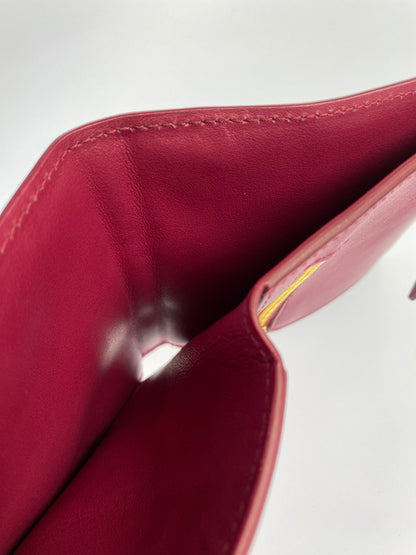 【LIFTる。景品】【中古】【レディース】 BOTTEGAVENETA ボッテガヴェネタ パデッド ミニウォレット 二つ折り財布 181-240621-me-07-min カラー：ワインレッド系 万代Net店