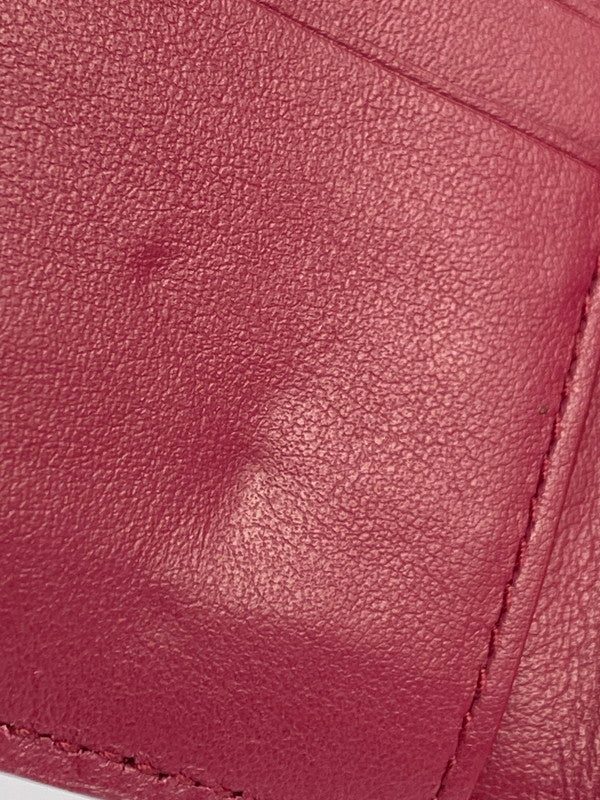 【LIFTる。景品】【中古】【レディース】 BOTTEGAVENETA ボッテガヴェネタ パデッド ミニウォレット 二つ折り財布 181-240621-me-07-min カラー：ワインレッド系 万代Net店