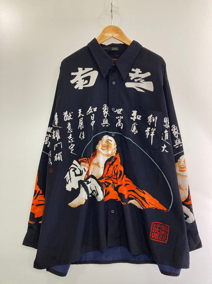 【中古品】【メンズ】  SOUTHPOLE EVISU VINTAGE OVERSIZED L/S SHIRT サウスポール エビス ヴィンテージ オーバーサイズ ロングスリーブ シャツ 長袖シャツ トップス 146-240516-yn-16-min サイズ：XXＬ カラー：ネイビー 万代Net店