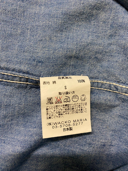 【中古】【メンズ】  WACKOMARIA GUILTY PARTIES DENIM SHIRT ワコマリア ロングスリーブシャツ 長袖シャツ トップス 142-240806-yn-05-min サイズ：S カラー：ライトブルー 万代Net店