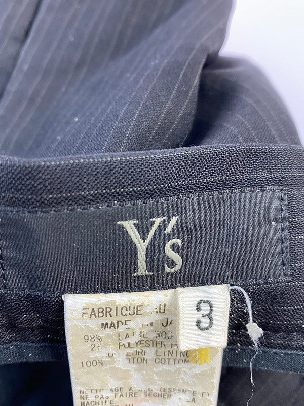 【中古品】【メンズ】 Y's ワイズ MZ-P-03-106 STRIPE SLACKS ストライプスラックス ボトムス 151-240522-ab-03-min サイズ：3 カラー：ブラック系ストライプ 万代Net店