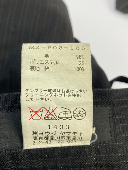 【中古品】【メンズ】 Y's ワイズ MZ-P-03-106 STRIPE SLACKS ストライプスラックス ボトムス 151-240522-ab-03-min サイズ：3 カラー：ブラック系ストライプ 万代Net店