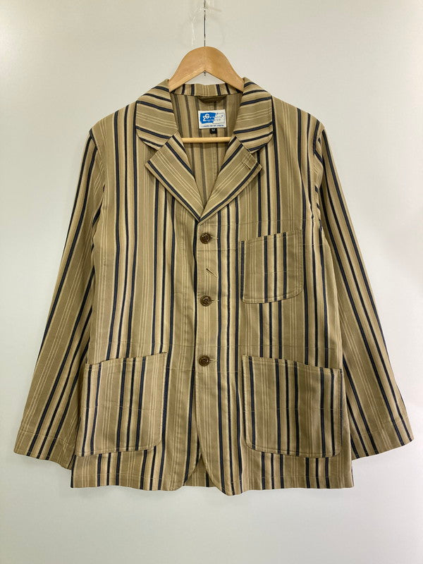 【中古品】【メンズ】 Engineered Garments エンジニアードガーメンツ STRIPED JACKET ストライプジャケット アウター 140-240520-yn-07-min サイズ：M カラー：ベージュ系 万代Net店