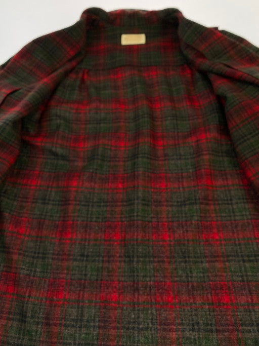 【中古品】【メンズ】 PENDLETON ペンドルトン 白タグ 50-60S シェルボタンオープンカラーシャツジャケット 長袖 ロングスリーブ 170-250226-AS-14-min カラー：レッド/グリーン系 万代Net店