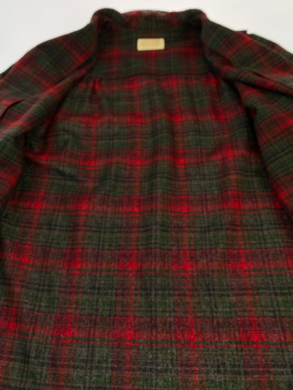 【中古品】【メンズ】 PENDLETON ペンドルトン 白タグ 50-60S シェルボタンオープンカラーシャツジャケット 長袖 ロングスリーブ 170-250226-AS-14-min カラー：レッド/グリーン系 万代Net店