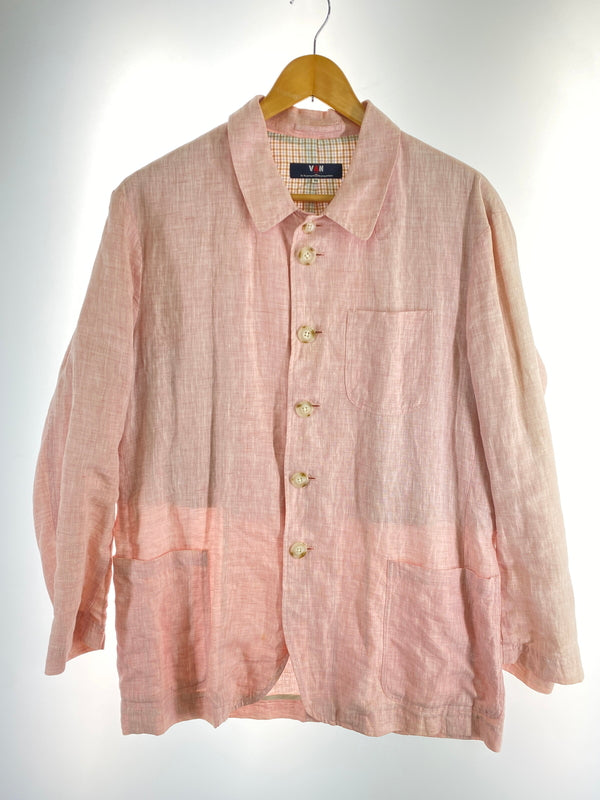 【中古品】【メンズ】 VAN ヴァン 052M08-49001 90S リネン混シングルジャケット ライトアウター 146-260604-AS-32-min サイズ：ライトアウター カラー：ピンク 万代Net店