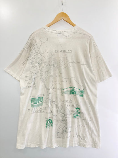 【中古品】【メンズ】  FRUIT OF THE LOOM フルーツオブザルーム カナダ製 90S HAIDA EAGLE PRINTED T-SHIRT ハイダイーグル プリントTシャツ 半袖Tシャツ トップス 146-240522-jt-13-min サイズ：XL カラー：ホワイト 白 万代Net店