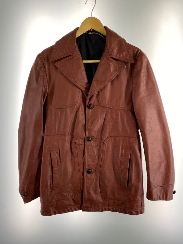 【現状渡し品】【メンズ】 R.SHERMAN アール シャーマン 70S SINGLE LEATHER COAT 1970年代 シングル レザー コート ヴィンテージ メンズ アウター 146-260410-KS-22-min サイズ：不明 カラー：ブラウン系 万代Net店