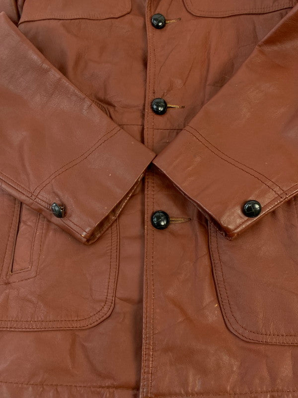 【現状渡し品】【メンズ】 R.SHERMAN アール シャーマン 70S SINGLE LEATHER COAT 1970年代 シングル レザー コート ヴィンテージ メンズ アウター 146-260410-KS-22-min サイズ：不明 カラー：ブラウン系 万代Net店