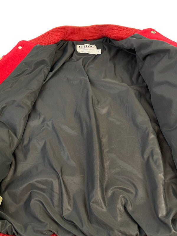 【中古品】【メンズ】  DELONG WOOL LEATHER VARSITY JACKET デロング ウール レザー バーシティ ジャケット アウター 146-240524-yn-08-min サイズ：M カラー：レッド 万代Net店