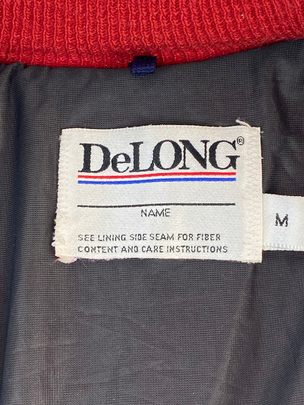 【中古品】【メンズ】  DELONG WOOL LEATHER VARSITY JACKET デロング ウール レザー バーシティ ジャケット アウター 146-240524-yn-08-min サイズ：M カラー：レッド 万代Net店