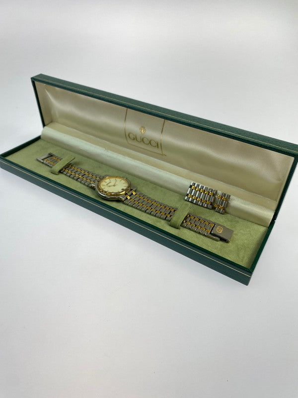 【中古品】【メンズ/レディース】 GUCCI グッチ 9000M コンボベルト アナログ クォーツ腕時計 197-240821-yn-05-min カラー：シルバー/ゴールド 万代Net店