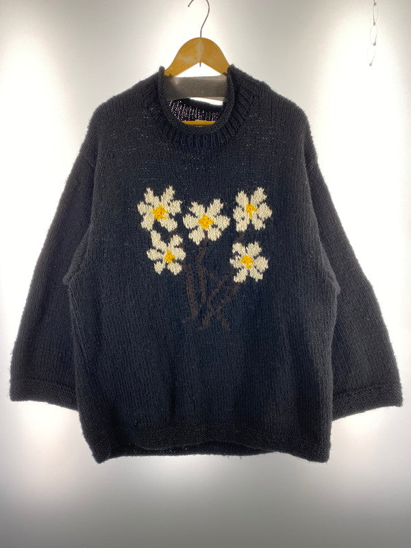 【中古品】【メンズ】  MCMACHAN WOOLEN FLOWER WOOL KNIT SWEATER マクマーンウーレン フラワー ウール ニット セーター トップス 141-240524-yn-01-min カラー：ブラック 万代Net店