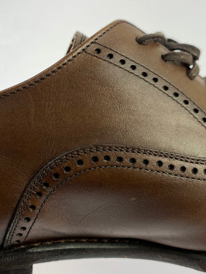 【中古品】【メンズ】 UNION IMPERIAL ユニオンインペリアル LEATHER SHOES U1521 ボックスカーフ クォーターブローグ シューズ 靴 164-240528-ab-02-min サイズ：7 カラー：ブラウン 万代Net店