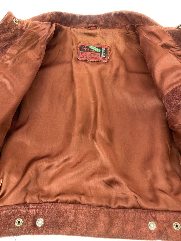 【中古品】【メンズ】 UNITED COLORS OF BENETTON ユナイテッドカラーズオブベネトン SUEDE FLINGE WESTERN LEATHER JACKET スエード フリンジ ウエスタン レザー ジャケット アウター  146-240528-yn-13-min サイズ：42 カラー：ブラウン 万代Net店