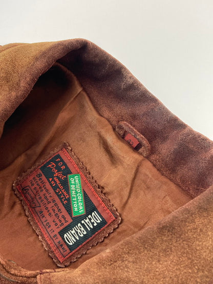 【中古品】【メンズ】 UNITED COLORS OF BENETTON ユナイテッドカラーズオブベネトン SUEDE FLINGE WESTERN LEATHER JACKET スエード フリンジ ウエスタン レザー ジャケット アウター  146-240528-yn-13-min サイズ：42 カラー：ブラウン 万代Net店