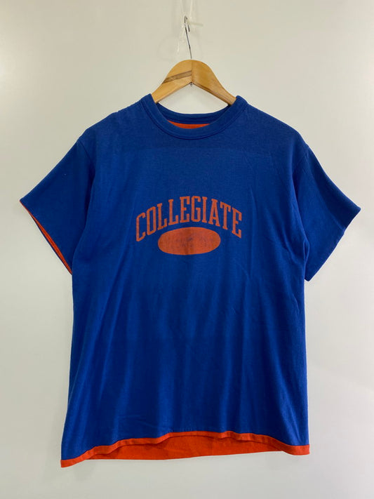 【中古品】【メンズ】  90S COLLEGIATE REVERSIBLE TEE 半袖 Tシャツ ティーシャツ リバーシブル 146-240630-as-28-min カラー：ブルー/オレンジ 万代Net店