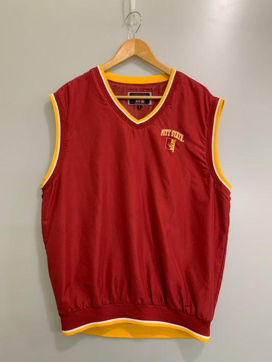 【中古品】【メンズ】 COLOSSEUM ATHLETICS コロシアム・アスレチックス 90S GAME TOP ゲームトップ Vネック プルオーバー ナイロンベスト 146-260615-kt-17-min サイズ：L カラー：レッド系 万代Net店