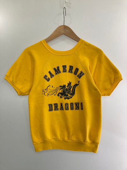 【中古品】【メンズ】  USED 60's CAMERON DRAGONS SHORT SLEEVE SWEATSHIRT ユーズド ショートスリーブ スウェットシャツ 半袖スウェットシャツ トップス 146-240603-yn-32-min カラー：イエロー 万代Net店