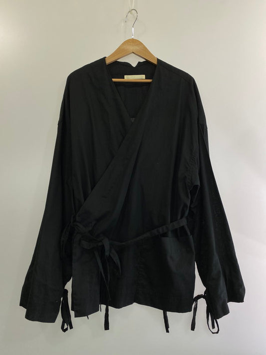 【中古品】【メンズ】  ANEI CROSSOVER SHIRT BLACK アーネイ クロスオーバーシャツ トップス シャツ 140-240619-jt-06-min サイズ：2 カラー：ブラック  万代Net店