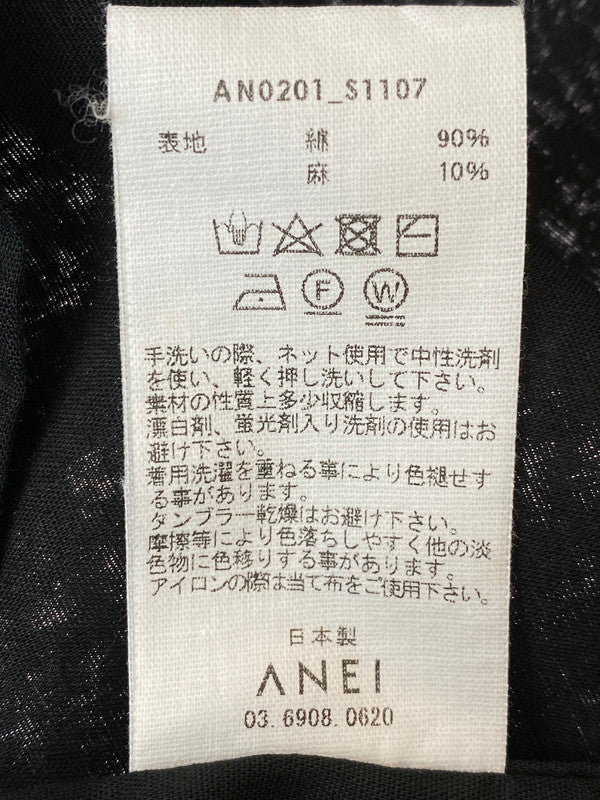 【中古品】【メンズ】  ANEI CROSSOVER SHIRT BLACK アーネイ クロスオーバーシャツ トップス シャツ 140-240619-jt-06-min サイズ：2 カラー：ブラック  万代Net店