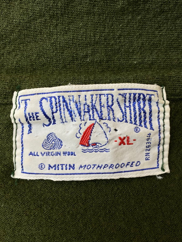 【中古品】【メンズ】 THE SPINNAKER SHIRT スピンネーカーシャツ TALONジップ 70S HALF ZIP WOOL PULLOVER SHIRT ハーフジップウールプルオーバーシャツ 146-241010-ks-26-min サイズ：XL カラー：オリーブ系 万代Net店
