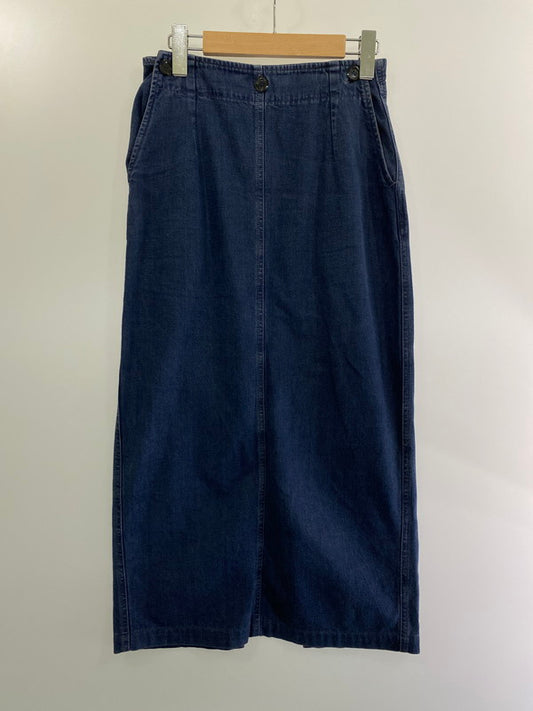 【中古品】【レディース】 RALPH LAUREN ラルフローレン COUNTRY カントリー DENIM LONG SKIRT 1989～1993年 デニム ロング スカート ヴィンテージ レディース バック スリット 171-240902-em-21-min サイズ：11 カラー：インディゴ 万代Net店