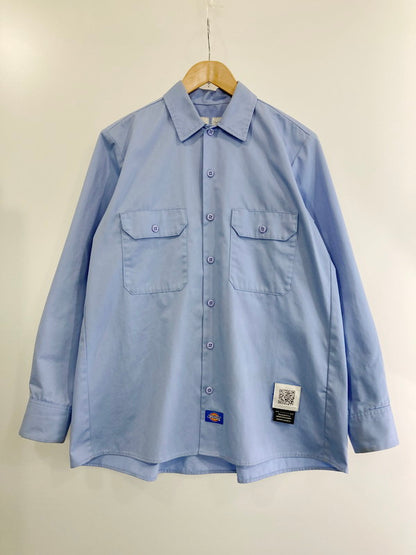 【中古品】【メンズ】 Dickies ディッキーズ ×FUMITO GANRYU フミト ガンリュウ PLEATED WORK SHIRT FU7-SH-01  プリーツ ワークシャツ 長袖シャツ トップス 140-240603-jt-01-min サイズ：1 カラー：ライトブルー系 万代Net店