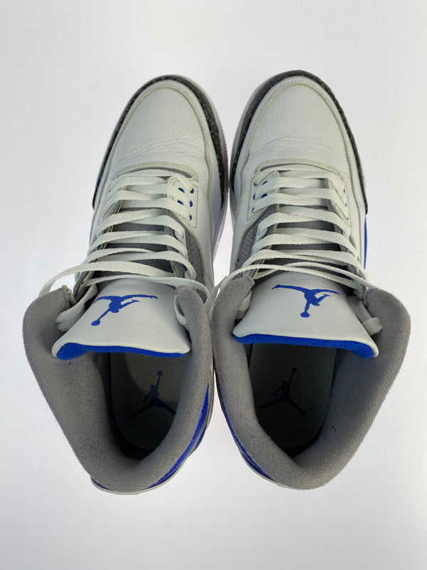 【中古品】【メンズ】 NIKE ナイキ AIR JORDAN 3 RETRO"RACER BLUE" CT8532-145 エアジョーダン 3 レトロ スニーカー シューズ 靴 160-240606-me-14-min サイズ：29.0cm カラー：WHITE/RACER BLUE-BLACK 万代Net店